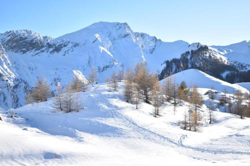Résidence le Schuss Studio Montagne en bas des pistes v zimě