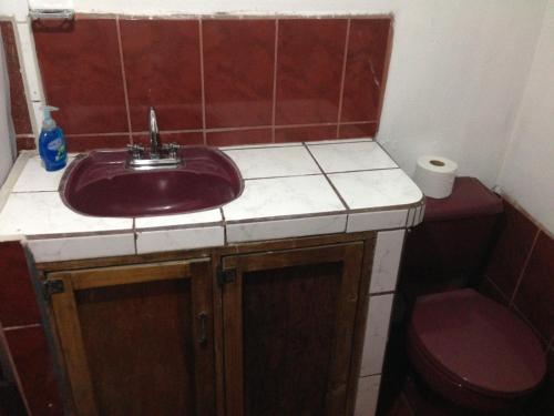 Santiago Este的住宿－El Cacique EST 2003，一间带水槽和卫生间的浴室