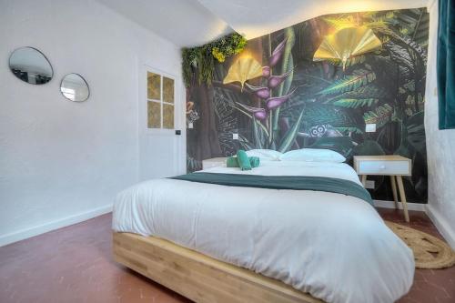 Katil atau katil-katil dalam bilik di Monkey Forest Appartement