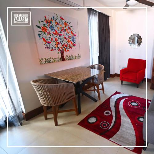 Χώρος καθιστικού στο Barrio Vallarta Boutique Studios