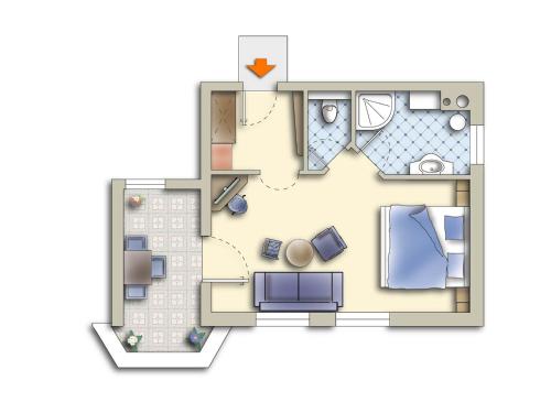 a drawing of a floor plan of a house at Alpenkönig in Zell am Ziller