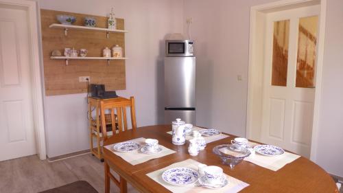 Dapur atau dapur kecil di Juli's Ferienhaus im Spreewald