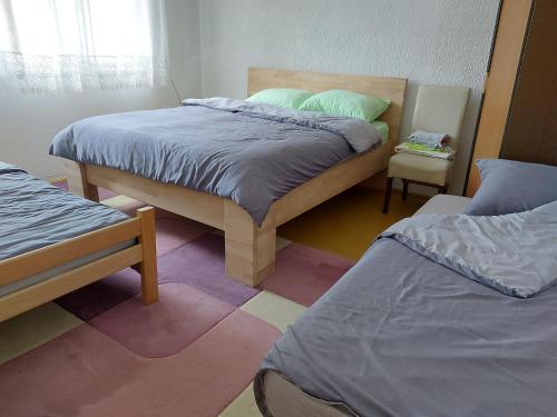 a bedroom with two twin beds and a window at Smeštaj Gokčanica in Gokčanica