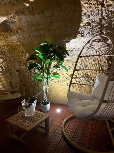 Χώρος καθιστικού στο Hôtel-Restaurant-Chambre Insolite Spa - Le XII de Luynes