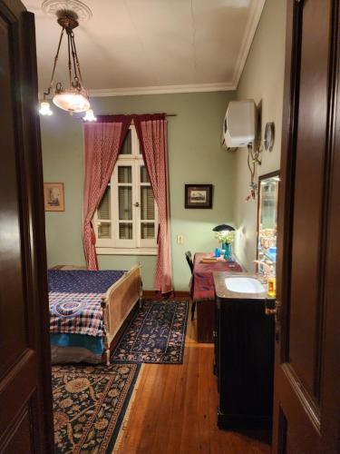 a bedroom with a bed and a sink in it at 10 Downtown in Cairo