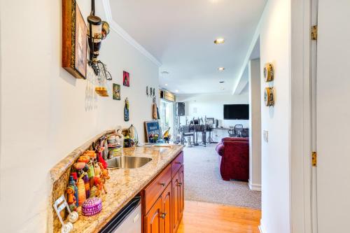 a kitchen with a sink and a counter top at Belle View Laguna Beach Getaway with Patio in Laguna Beach