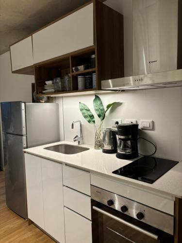 Kuchyň nebo kuchyňský kout v ubytování Apartamento de LUJO en Pocitos - Rambla - Playa - Shopping - Wtc