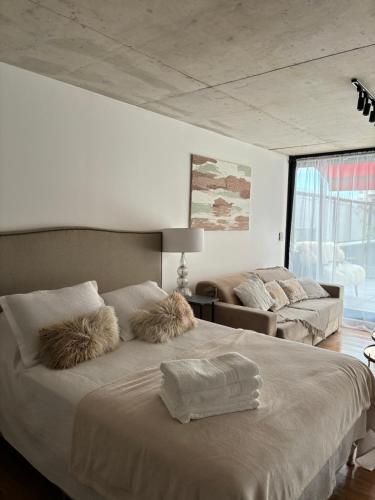 Postel nebo postele na pokoji v ubytování Apartamento de LUJO en Pocitos - Rambla - Playa - Shopping - Wtc