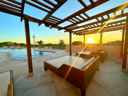 Πισίνα στο ή κοντά στο Apartamento até 10 pessoas Praia Grande - Le Bon Vivant - Vista Mar