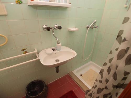 a bathroom with a sink and a shower at Ferienhaus für 2 Personen ca 16 qm in Medulin, Istrien Südküste von Istrien in Medulin