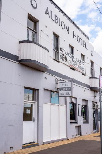 an exterior view of the albury hotel at Converted Historic Hotel in Finley, Sleeps 25 in Finley