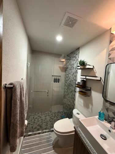 Koupelna v ubytování Departamento en Bucerías vista al mar