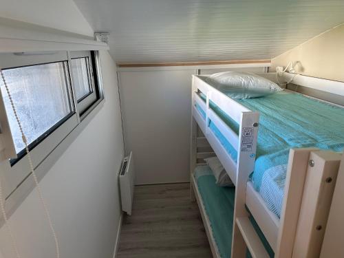 - une petite chambre avec des lits superposés et une fenêtre dans l'établissement Appartement lumineux et spacieux à deux pas de la plage de Seignosse - FR-1-239-1042, à Seignosse
