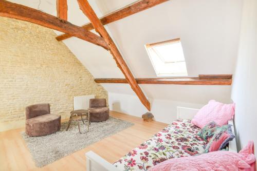Ruang duduk di Villa Chausey - Proche de la plage