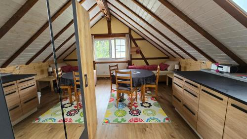 Kuchyň nebo kuchyňský kout v ubytování Gasthaus Fuchsacker
