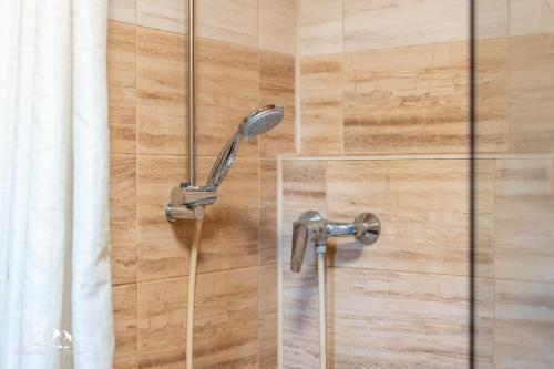 a shower with a shower head in a bathroom at Rum Haz in Borzont
