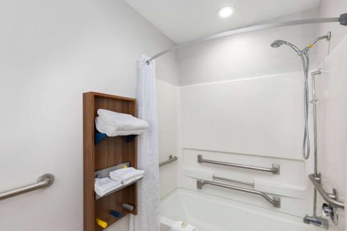 un bagno con doccia e vasca da bagno di Microtel Inn Bowling Green a Bowling Green