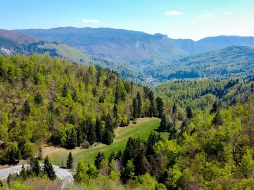 an aerial view of a road in a forest at Holiday Home Relax & Play by Interhome in Čabar