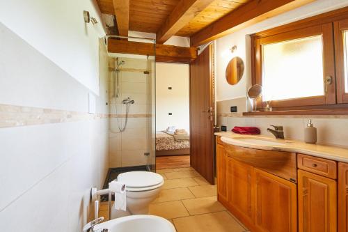 MossaにあるAgriturismo Nemaのバスルーム(トイレ、洗面台、シャワー付)