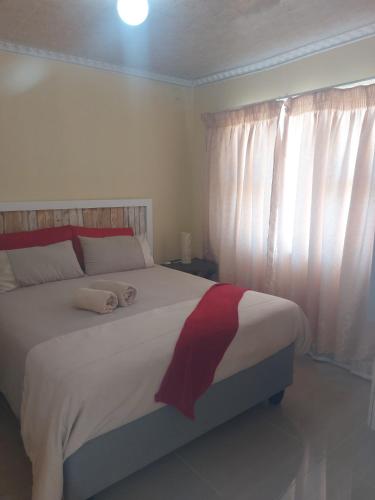 Postel nebo postele na pokoji v ubytování Hlophe's Place