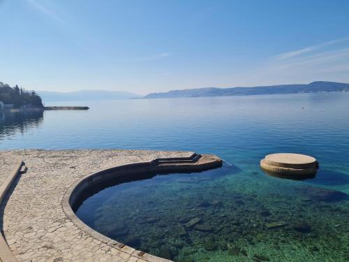 a large body of water with a rock in the water at 250 mobile home Selce in Selce