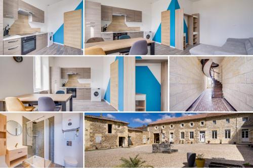 une série de quatre photos d'une maison dans l'établissement La quiétude de Jonzac, à Saint-Ciers-sur-Gironde