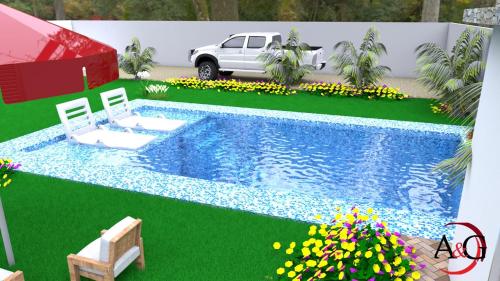 une piscine dans une maison dans l'établissement siramat, à Valledupar