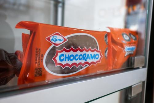 a bag of chocolate oreos sitting on a shelf at Hotel Casa Botero 305 in Bogotá