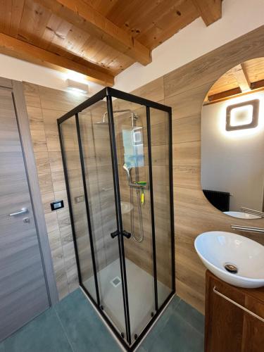 Koupelna v ubytování B&B Tre scimmiette