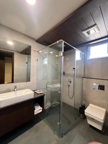 Koupelna v ubytování HOTEL PRAJYOT