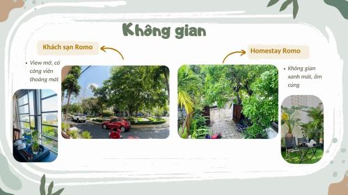 a collage of photos of a kang clan at Romo Homestay in Quang Ngai