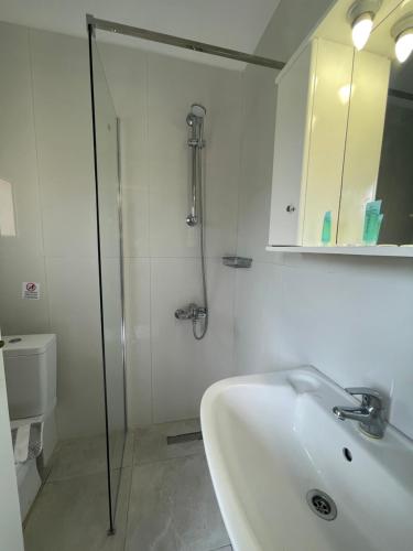 A bathroom at Banos Apartments and swimming pool