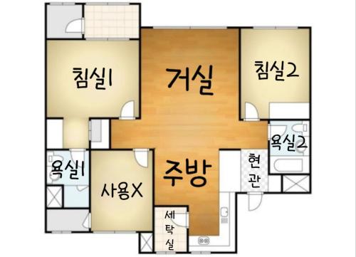 Planlösningen för Mandeok New Apartment