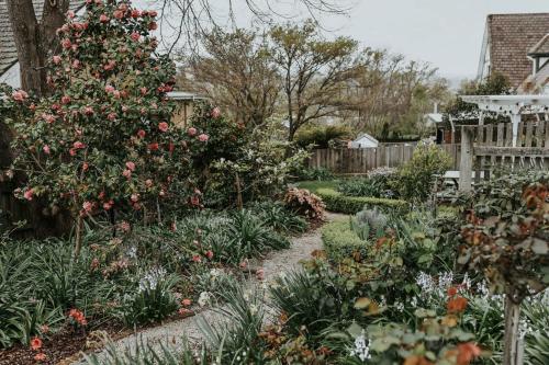 a garden with roses and other plants at Vibrant Dual Retreat Vagabond s Rest Rose Gold Hideaway in Kings Park