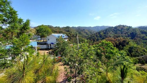 a house on top of a hill with trees at DM Farms Morni Hills Panchkula in Morni