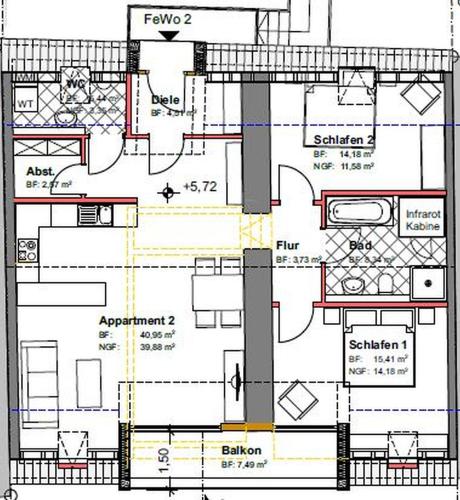 a floor plan of a house at Ferienwohnungen Im Kimmelreich in Irsch
