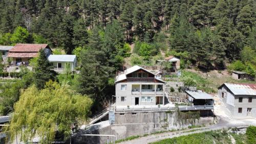 an aerial view of a house on a mountain at Hause of Ashot in Dilijan