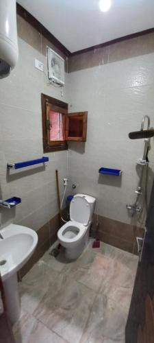 uma casa de banho com um WC e um lavatório em Ikea flat 10 em Hurghada