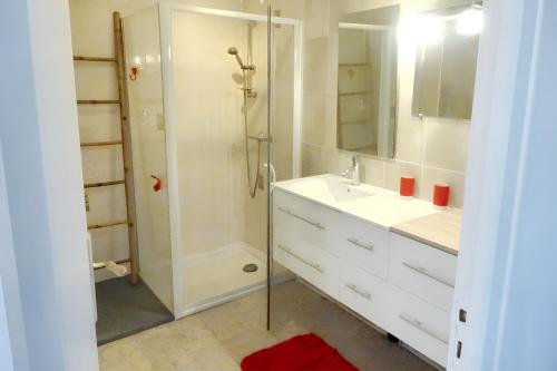 Bathroom sa Maison de 2 chambres avec jardin clos et wifi a Hauts de Bienne