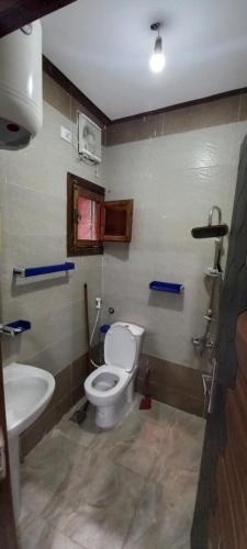 a bathroom with a toilet and a sink at Ikea flat 9 in Hurghada