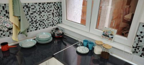 Kuchyň nebo kuchyňský kout v ubytování Župski TRG