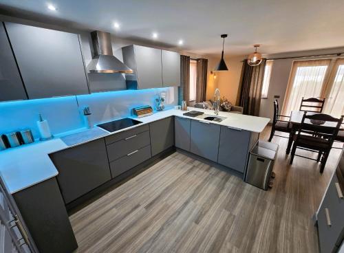 an overhead view of a kitchen and a dining room at Melfort Pier & Harbour Resort in Kilmelfort