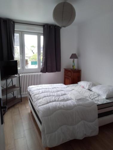 Ένα ή περισσότερα κρεβάτια σε δωμάτιο στο Spacious and cosy 80 m house located in Séné