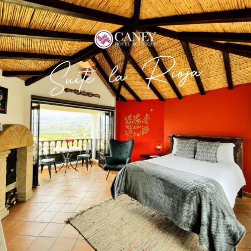 Postel nebo postele na pokoji v ubytování Hotel Caney campestre Villa de Leiva