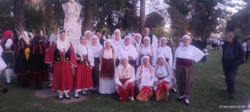 a group of people posing for a picture at Archontiko Art Hotel in Galaxidhion