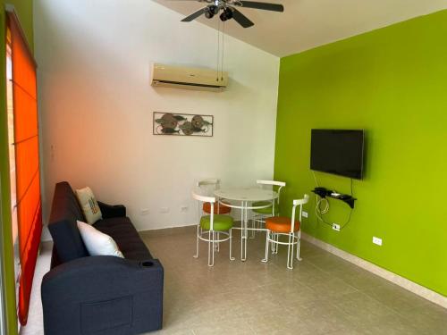 TV a/nebo společenská místnost v ubytování Ibiza beach residence Villa