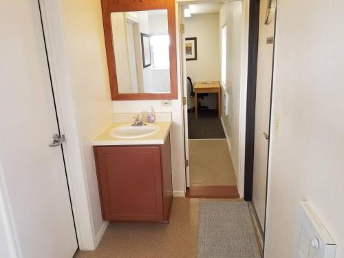 een badkamer met een wastafel en een spiegel bij 083A Affordable Getaway near South Rim Sleeps 6 in Valle