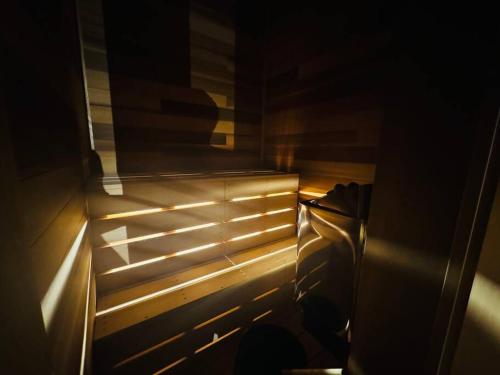 a room with a window with light shining through it at 空翠 - Kusui 1日1組限定の貸切宿 in Karatsu