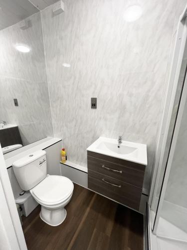 Bilik mandi di OYO Welsh Holiday Accommodation - Modern Stay