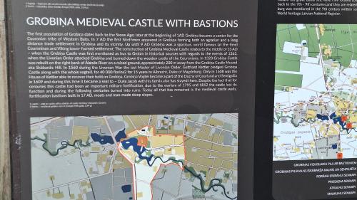 a map of the gregoriana medieval castle with destinations at Crow's nest in Grobiņa